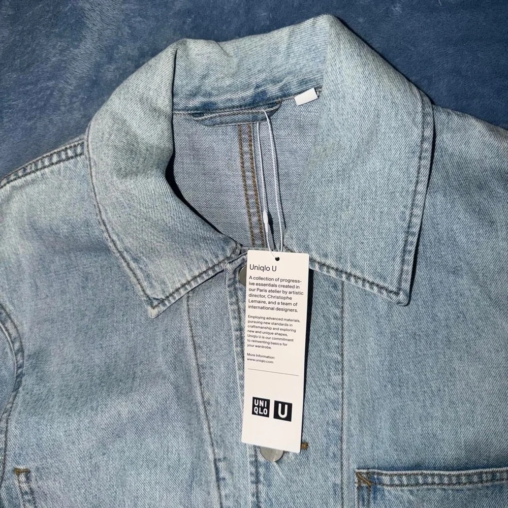 UNIQLO Men's Jacket Light blue denim jacket